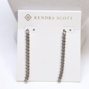 Kendra Scott Silver Tone Ace Linear Post Drop Earrings $60 New